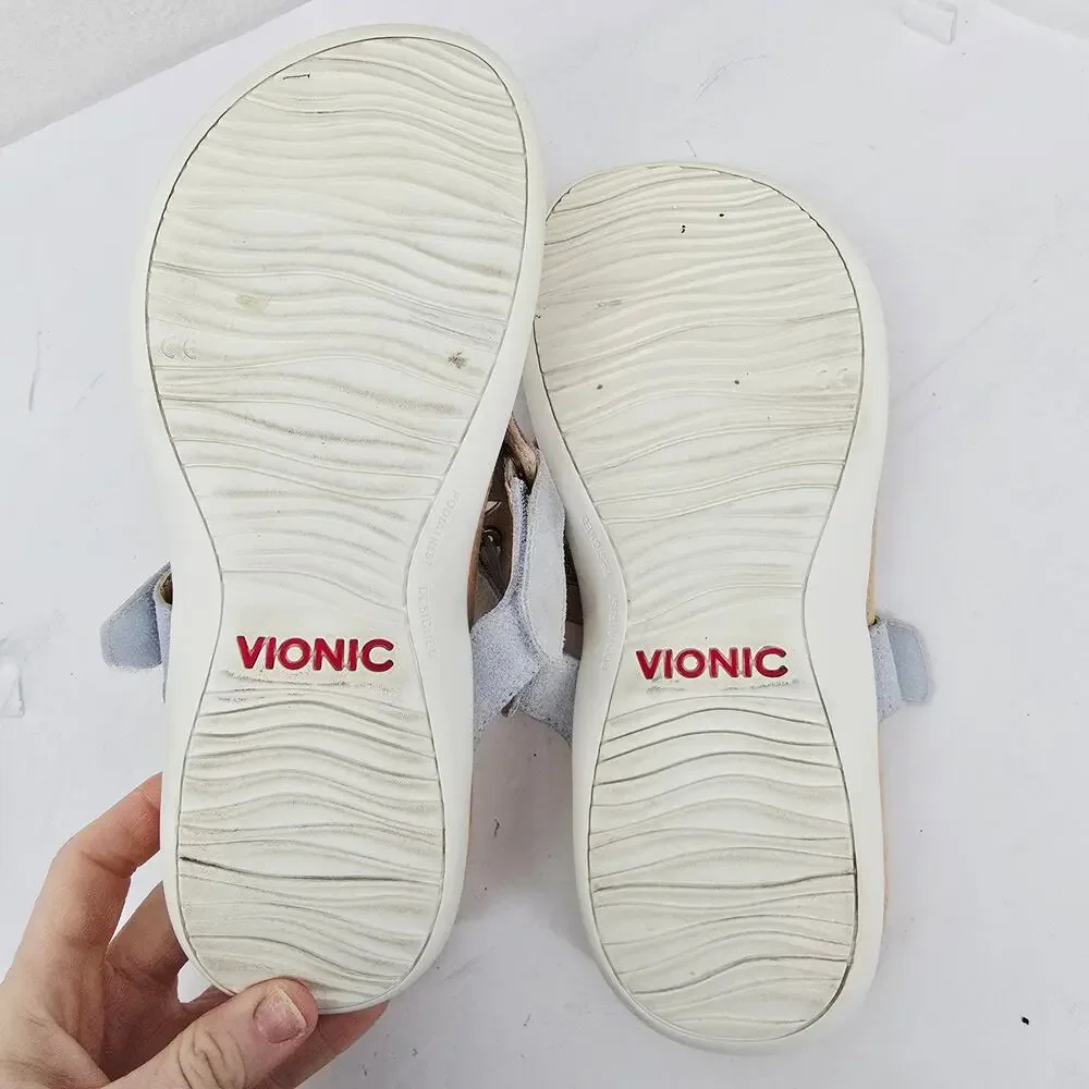 Vionic Wanda Orthotic Sandals Leather Blue 9 Wide